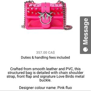 BRAND NEW - PINKO Mini Love PVC Leather Shoulder Bag